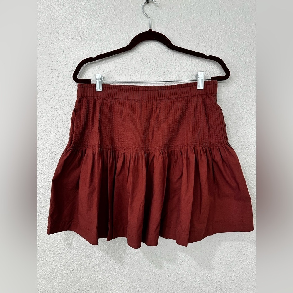 Anthropologie Womens Eula Mini Skirt Pintuck Pleated Flare Chocolate Size M - Picture 3 of 11